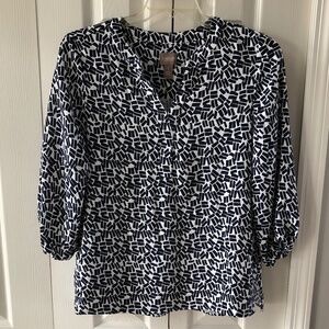Womens' Top by Chico's, Size 1 (Med or  8/10), VGUC, Black and White